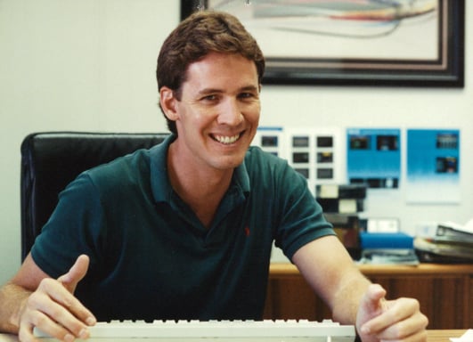 At work on RISA-2D, original sell sheets on the wall behind me