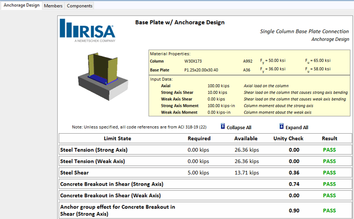 Anchorage Design now available in RISAConnection