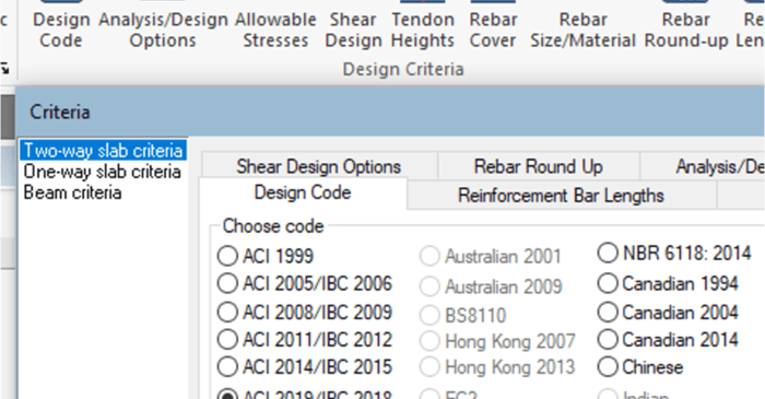 Updates to ACI Concrete Code in ADAPT-Builder