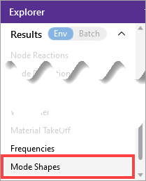 Choose Frequencies from Explorer panel Results section