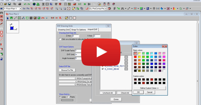 Import DXF Drawing Grid in RISAFloor