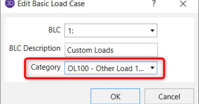 Expanded Load Categories in RISA-3D and RISAFoundation