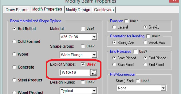 How Do I Define Specific Member Sizes in RISAFloor?