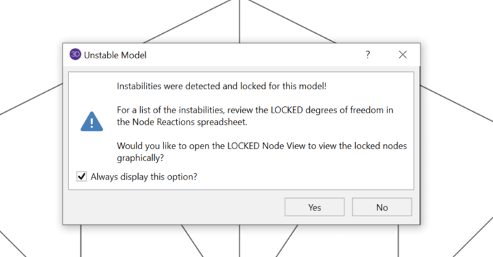 How Do I Avoid Instability Warnings in a RISA-3D Model?