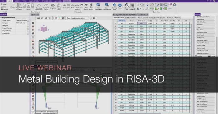WEBINAR: Metal Building Design in RISA-3D
