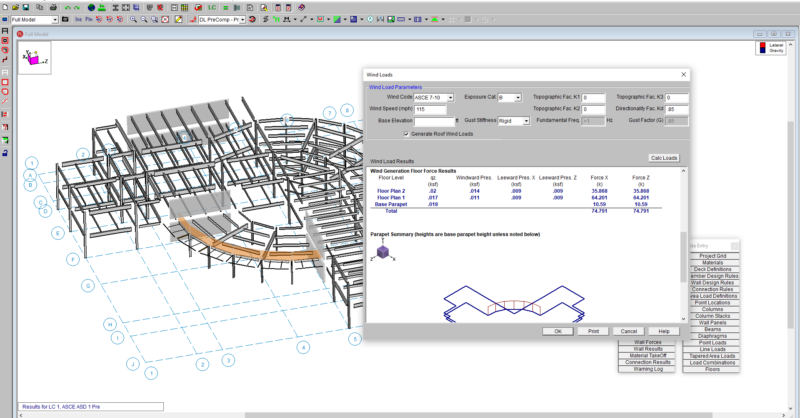 use mezzanine levels for wind loading and drift calculations