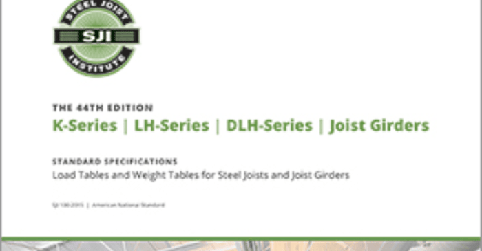 Updated Steel Joist Database now Available