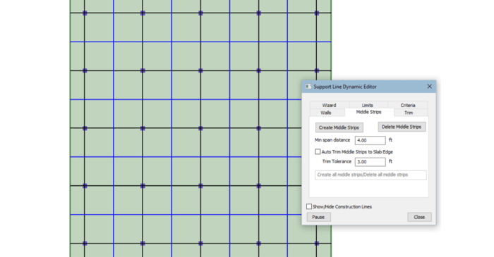 Rapid Generation of Column and Middle Strips in ADAPT-Builder