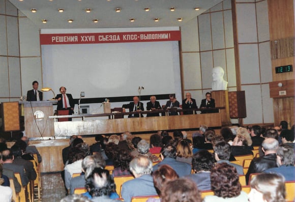 Presenting RISA in the Soviet Union, late 1989.