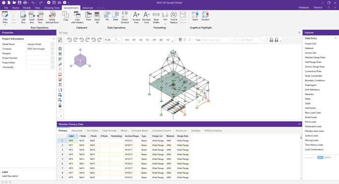 How Do I Dock Spreadsheets in RISA-3D?