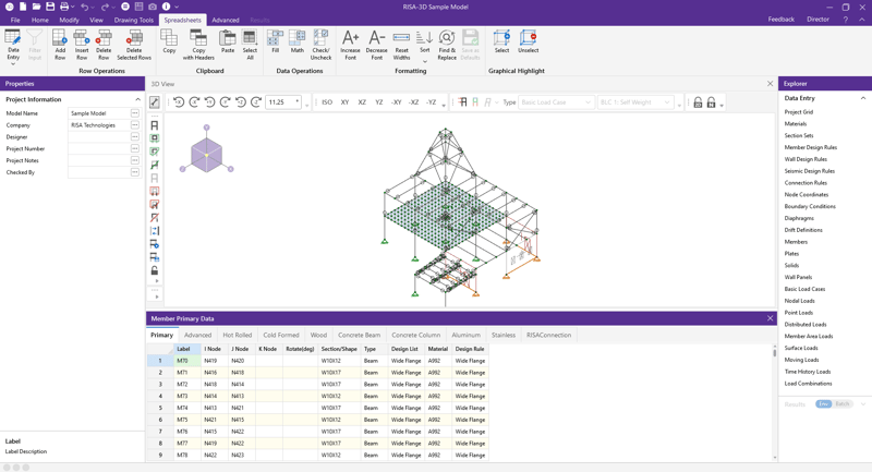 how do i dock spreadsheets in risa-3d?