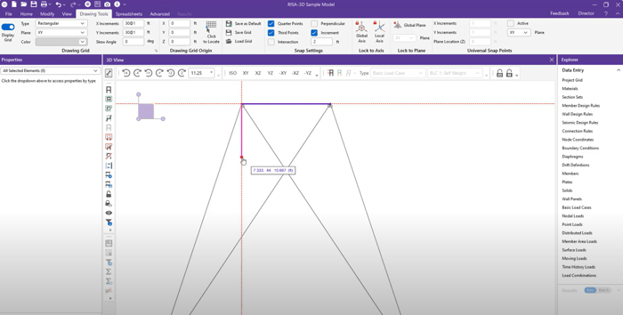 Added Ability to Move Nodes with Mouse in RISA-3D