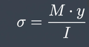 Bending Stress formula σ = (M * y) / I