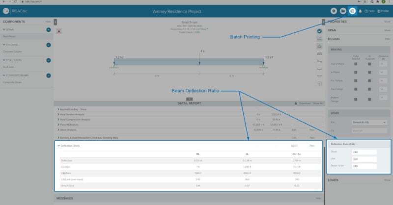 Batch Printing & Beam Deflection Ratio Checks Now Available in…