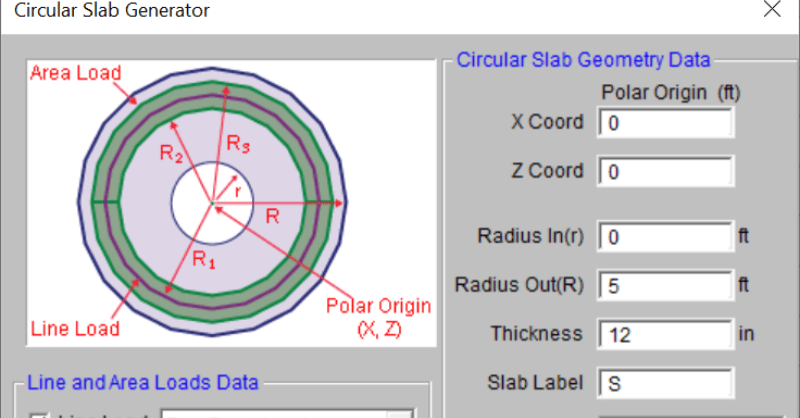 Circular Slab Generation in RISAFoundation