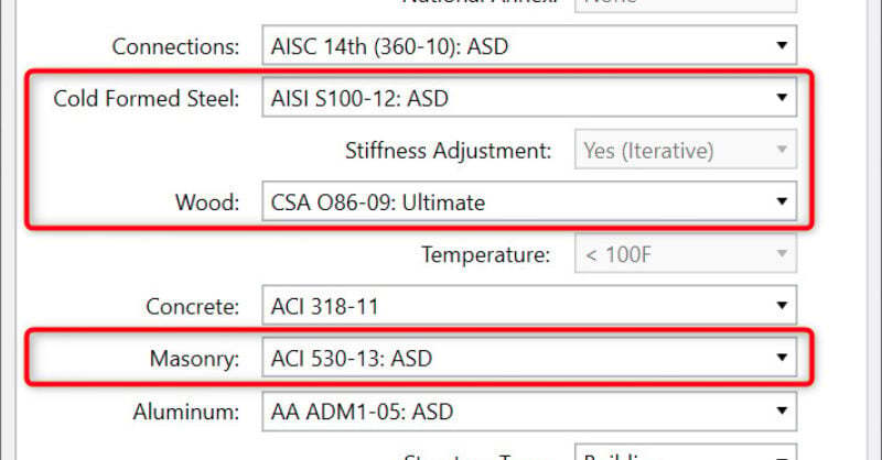 What's New for Code Updates in RISA