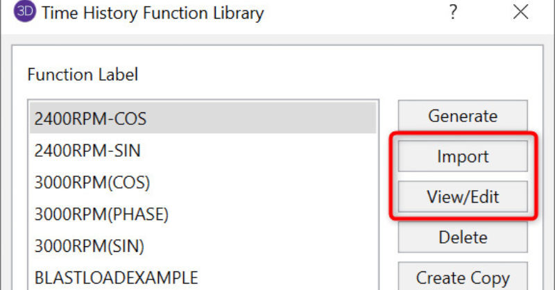 Importing a Time History Function